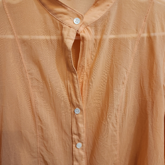 Theory Semi-Sheer Button-Up Blouse Size Small Made in USA - Picture 3 of 10